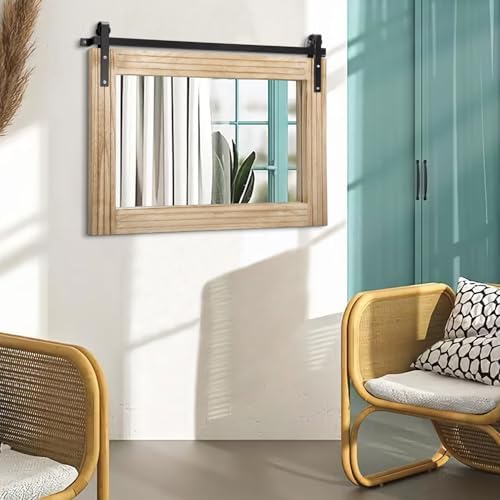 AAZZKANG Mirrors for Wall Large Rectangle Barn Door Mirror - Image 4