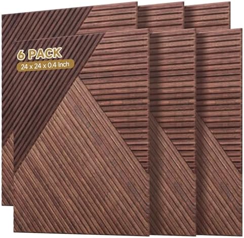 Acoustic Wall Panels, 6 Pack, 23.6"x23.6" by AUTORIFIC