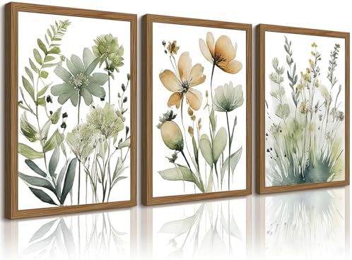 Sage Green Botanical Wall Art Boho Floral Wall Decor Minimalist Plant Canvas by Unknown