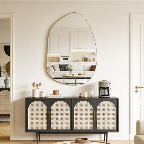 Irregular Asymmetrical Wall Mirror, 40x28 Inch Gold Mirror - Image 7