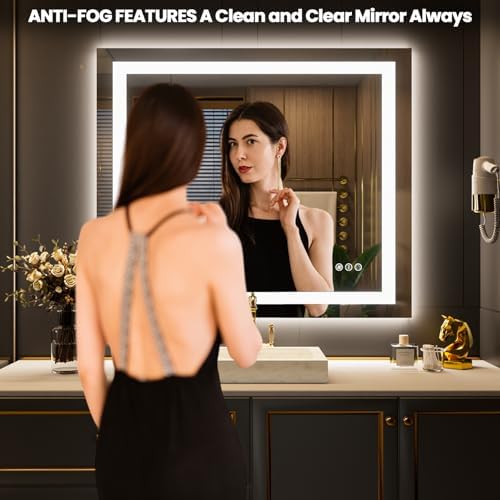 LOAAO 44"X36" LED Bathroom Mirror - Image 2