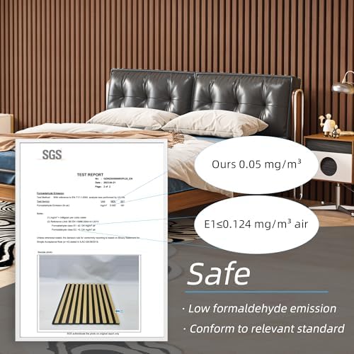 Art3d Acoustic Wood Slat Panels 94.5"x24", Walnut Brown - Image 5