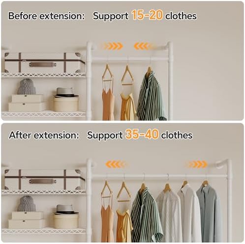 Higeego W3 Wall Mounted Clothes Rack, Industrial Pipe Clothing Rack - Image 4