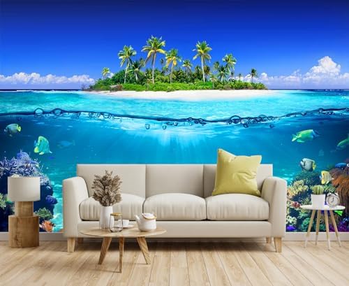 Toolhom Tropical Islands and Coral Reefs, Waterline Split Landscape Mural by Toolhom