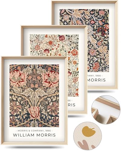 HesenDot William Morris Vintage Framed Wall Art, Floral Canvas Prints by HesenDot