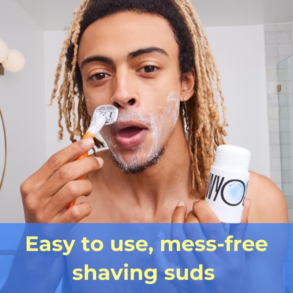 WYOS Shaving Cream Stick, 2 Pack, Shaving Soap Bar, Shave Stick, Travel Shaving Cream, Leak & Mess Free, Hydrating Smooth Lather, Sensitive Skin, Travel Size, Clean Formula, Sulfate & Paraben Free