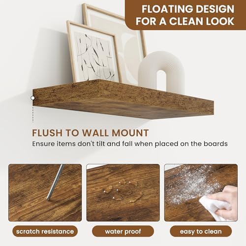 Floating Shelves for Wall, Wall Mounted Wood Shelves - Image 5