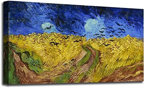 Wheatfield with Crows, Vincent Van Gogh Artwork Reproduction, Giclee Canvas by msspart
