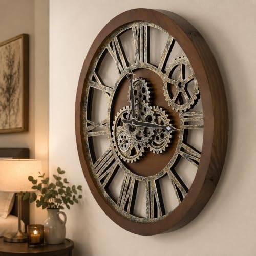 The B-Style Large Wall Clock 24 inch Drak Brown and Bronze by TheB-StyleTB