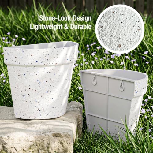 Asnext 2 Pack Wall Planter, 7.5 Inch Wall Haning Planter, Speckled White - Image 6