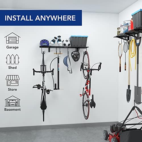 FLEXIMOUNTS 1-Pack 1x4 ft Garage Wall Shelving, Include 6 Bike Hooks - Image 2