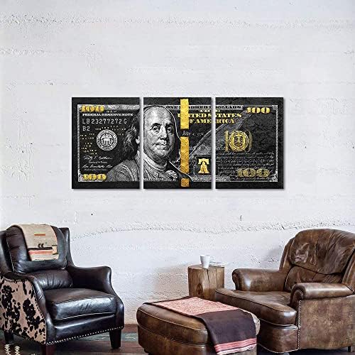 Yatsen Bridge Money Wall Art Black and Gold Pictures Wall Decor 3 Panels 100 - Image 4
