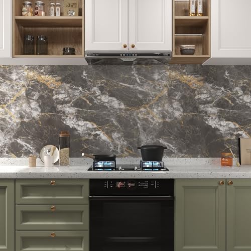 BAYYA Countertop Covers Peel Stick Wallpaper Glossy Marble Contact Paper - Image 4