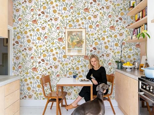Dimoon 78.7"x17.3" Floral Peel and Stick Wallpaper Contact Paper White and - Image 7
