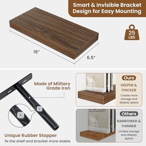 Floating Shelves for Wall, Wall Mounted Wood Shelves - Image 3