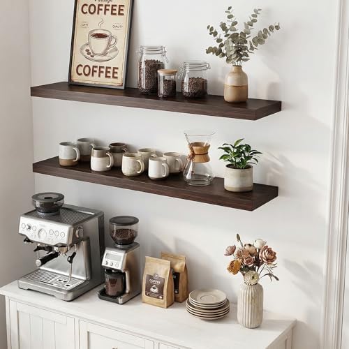 31.5in Floating Shelves for Wall, Dark Walnut - Image 6