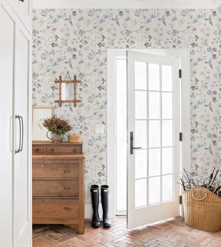 Heroad Boho Floral Bird Botanical Wallpaper Beige Neutral Peel and Stick - Image 7