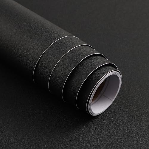 15.7" x 591" Black Wallpaper Black Contact Paper Waterproof Peel and Stick Self by Micpolo