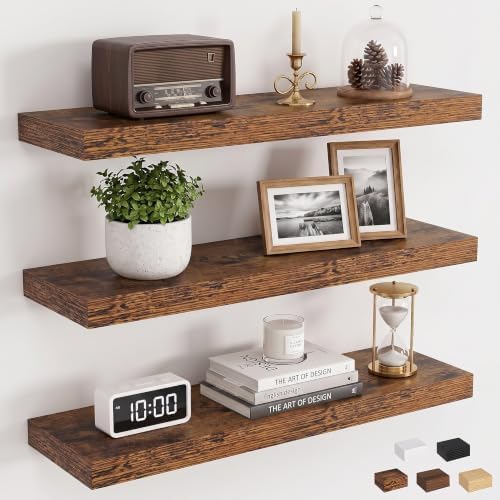 24 Inch Floating Shelves, 6.7" Deep Wall Shelves, Rustic Wall Shelf by Dreamland
