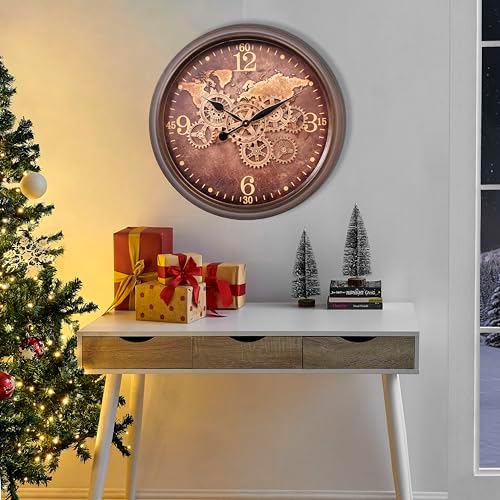 CLXEAST 24 Inch Moving Gear Wall Clock - Image 5