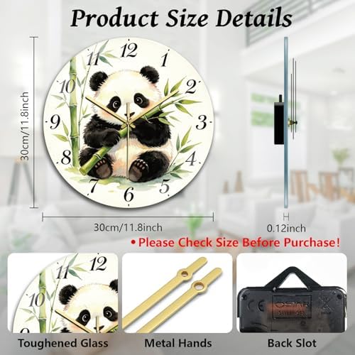peacoblue Panda Wall Clocks Battery Operated - Image 2
