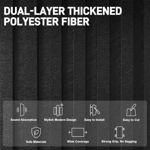12 PCS Dual-Layer 0.72" Thickened Acoustic Wall Panels 47.2"x23.6" - Image 5