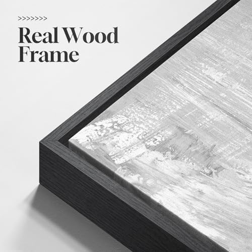 Large Framed Black White Gray Abstract Wall Art - Image 5