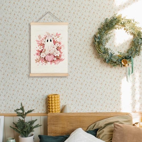 Supwhd Fall Floral Halloween Ghost Wall Art - Image 2