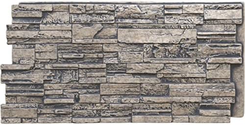 EverStone Cascade Faux Stone Panel, 48 5/8"W x 24 3/4"H x 1 1/4"D, Linen by EkenaMillwork