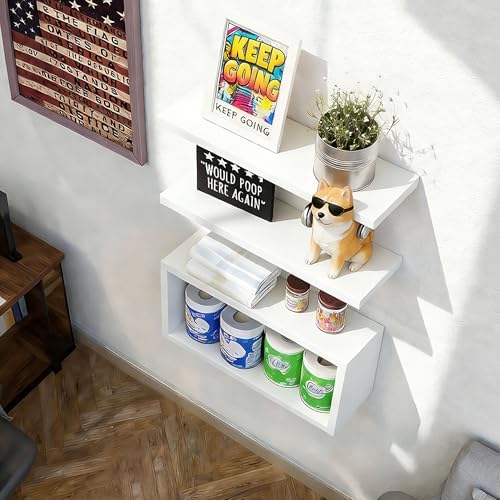 Ypvxe15.7in Floating Shelves Set of 3, Anti-Sag Bracket, Wall Storage Shelves - Image 6