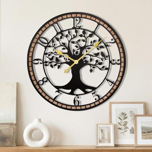 32" Farmhouse Bird Branch Wall Clock by JXQXYN