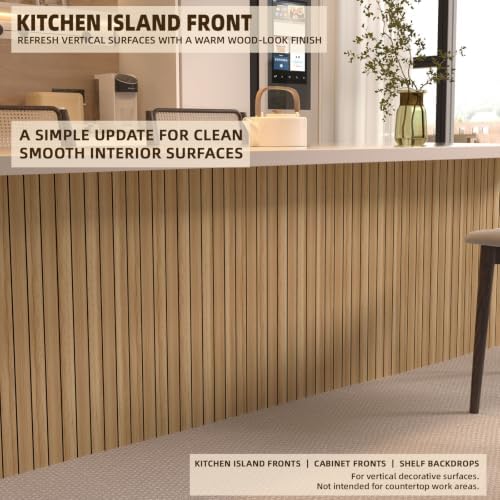 Peel and Stick Wood Slat Wall Panels, Light Yellow, 118 x 15.7 in - Image 5