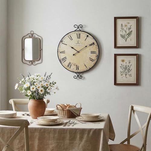 Farmhouse Wall Clock, Wrought Iron Frame - Image 5
