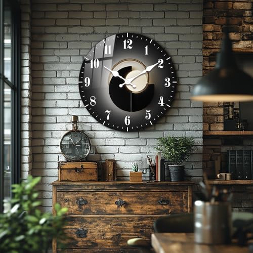 Modern 10 Inch Black and Gold Wall Clock – Silent Decorative Wall Clocks - Image 3