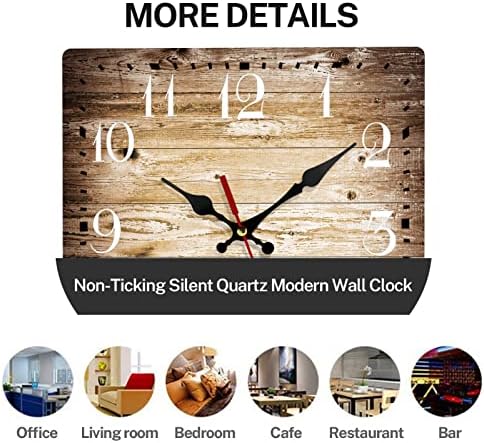 ArtSocket Square Wall Clock Silent Non-Ticking 12" Rustic Coastal - Image 5