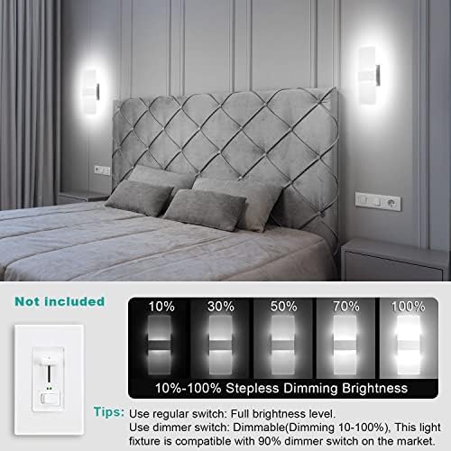 TRLIFE Modern Wall Sconces, Dimmable Wall Sconces Set of 2 Wall Mounted Lights - Image 2