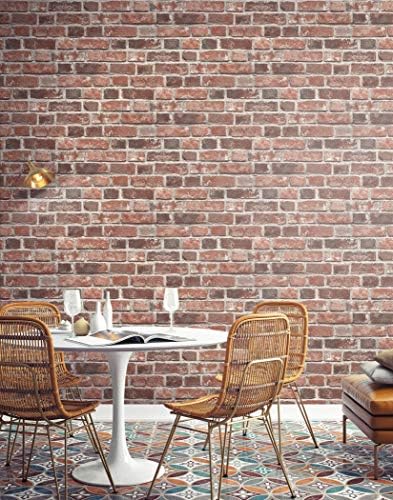 NextWall Distressed Faux Brick Peel and Stick Wallpaper - Image 2