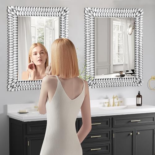 30x40 Inch Rectangle Mirrors for Wall Decor, Luxury Diamond Entryway Mirrors - Image 5