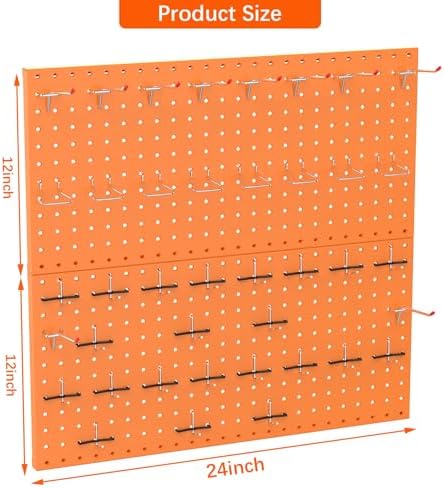 TORACK Wall Organizer Pegboard 24x24 in or 12x48 in, Tools Storage Pegboard - Image 3