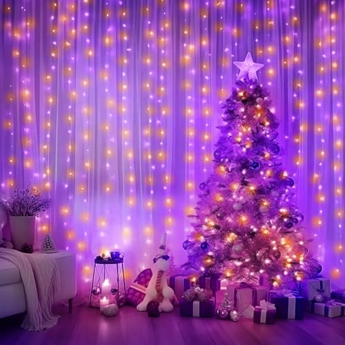 Minetom Halloween Curtain Lights, 300 LEDs Twinkle Fairy Lights, 8 Modes - Image 2