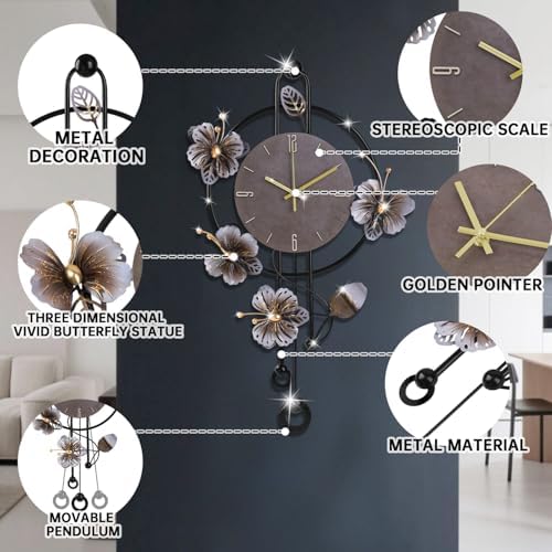 Wall Clock, Silent Quartz Movement Battery Operated - Image 2