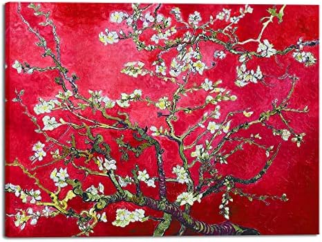 Wieco Art Extra Large Red Almond Blossom Tree Vincent Van Gogh Paintings by WiecoArt