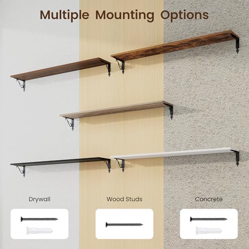 RICHFOCUS Floating Shelves for Wall Decor, 47.3W x 8D Shelves Set of 2 - Image 6