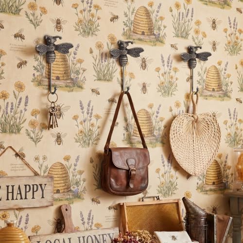 Hicarer 3 Pcs Bee Cast Iron Wall Hooks Hangers - Image 5