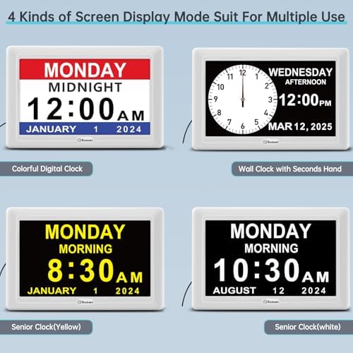 Soobest Dementia Clocks for Seniors, 7” Digital Date Clock Large Display - Image 4