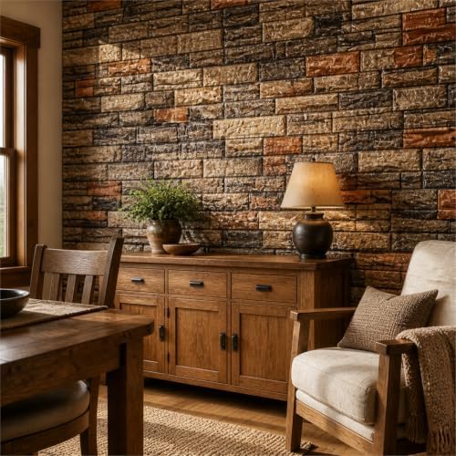 Tinlade 50 Pcs 28.8-48.4 Sq ft 3D Wall Panels Peel and Stick Foam Brick - Image 5