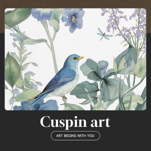 Framed Vintage Blue Floral Bird Botanical Wall Art - Image 6