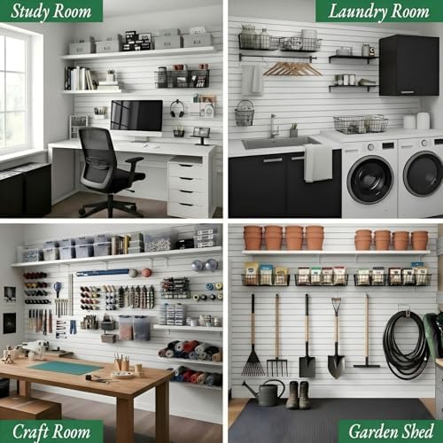 Slat Wall Paneling 4x4 ft Garage Organizer Storage Systems, Heavy Duty PVC - Image 6