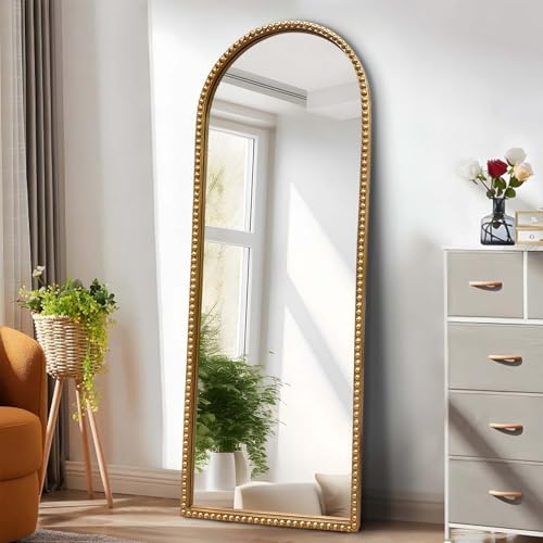 Gold Arched Full Length Mirror，Standing Floor Full Body Mirror by ietat