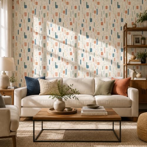 GloryTik Peel and Stick Wallpaper Modern Abstract Geometric Pattern, Self - Image 3